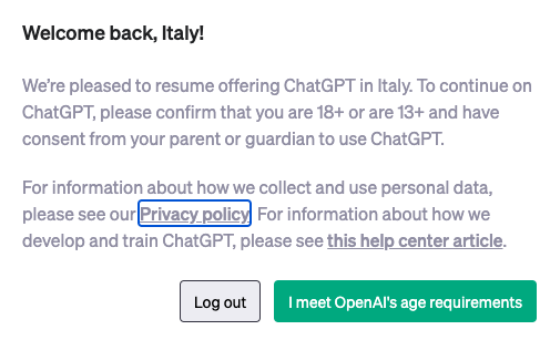 ChatGPT Italy